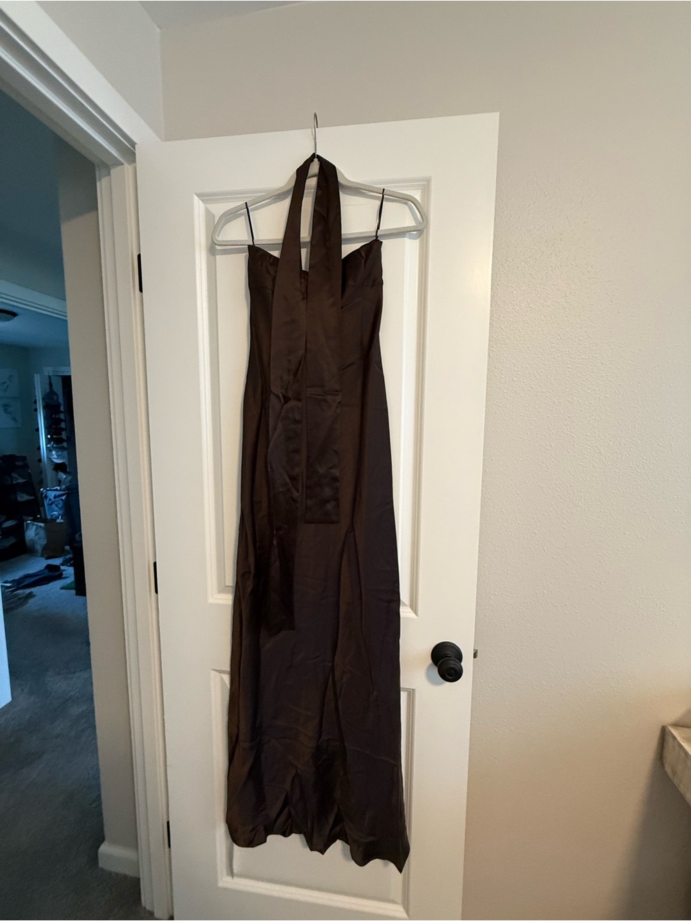 Reformation Oren Silk Dress Brown - Size S - Picture 2 of 6